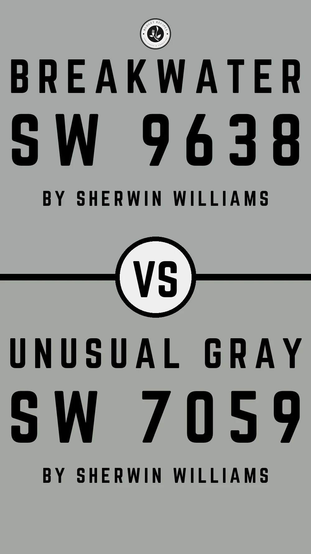 Breakwater SW 9638 vs Unusual Gray SW 7059
