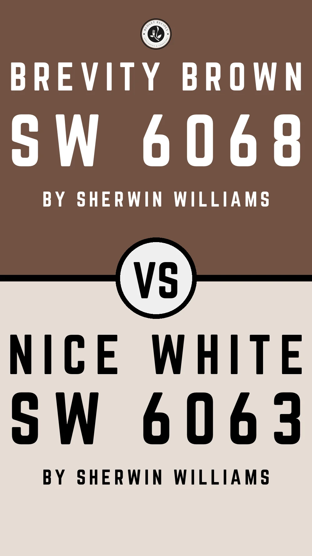 Brevity Brown SW 6068 vs Nice White SW 6063