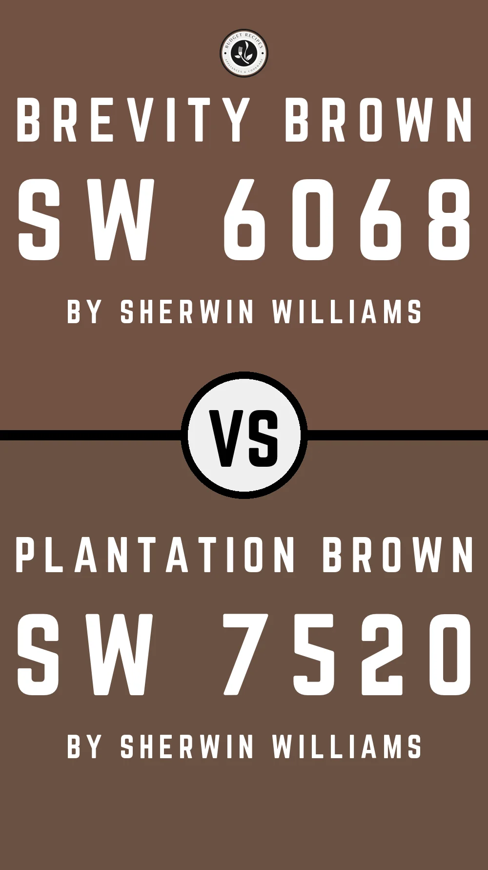 Brevity Brown SW 6068 vs Plantation Brown SW 7520