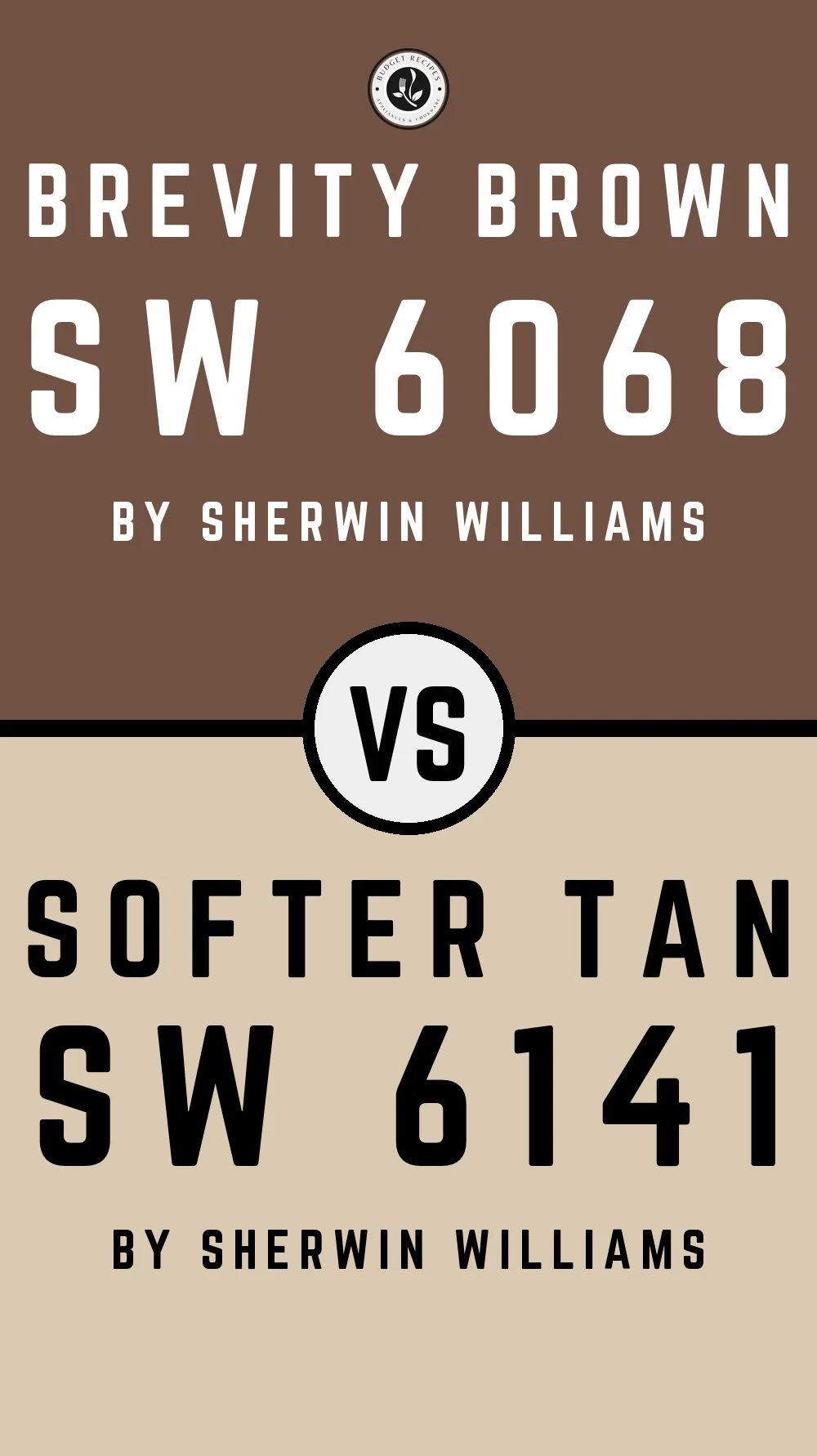 Brevity Brown SW 6068 vs Softer Tan SW 6141