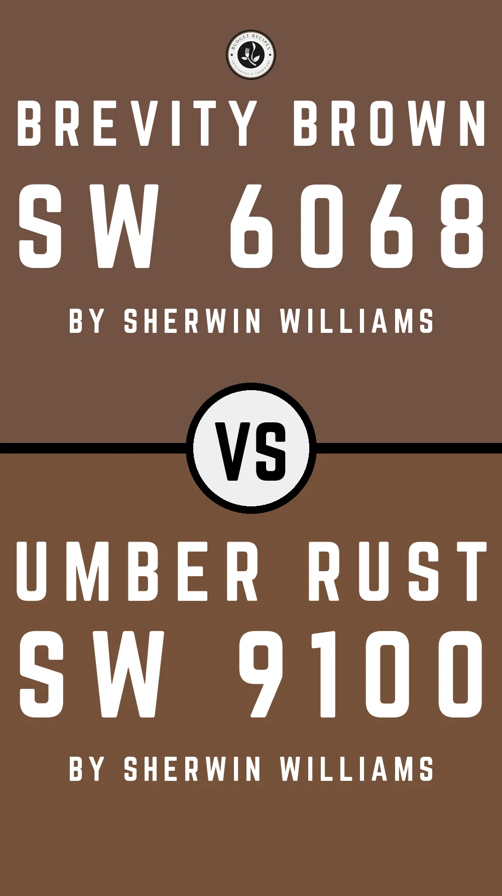 Brevity Brown SW 6068 vs Umber Rust SW 9100