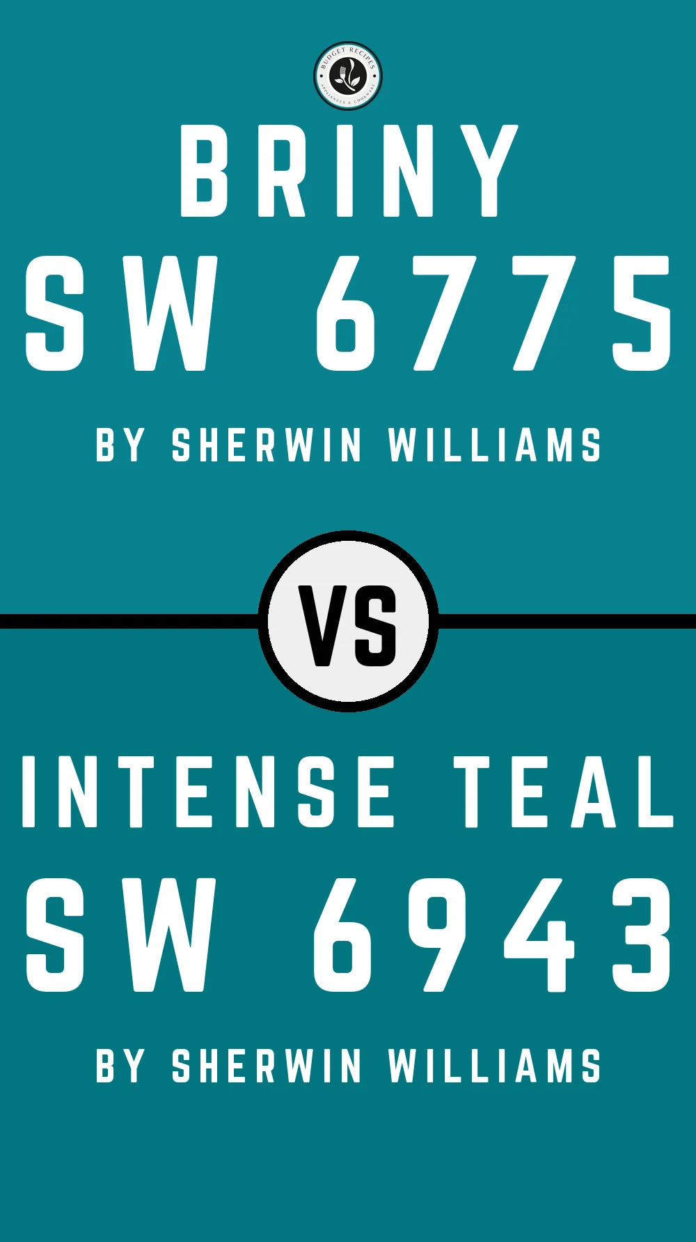 Briny SW 6775 vs Intense Teal SW 6943