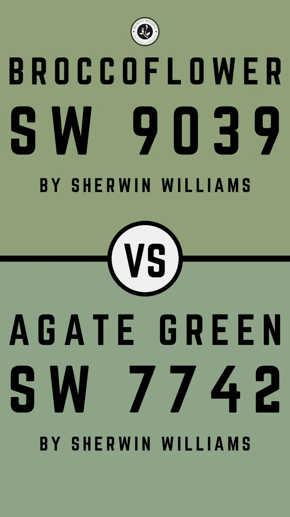 Broccoflower SW 9039 vs Agate Green SW 7742
