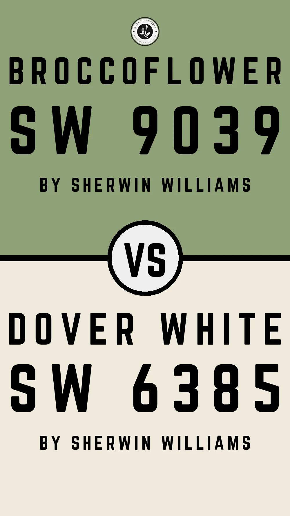 Broccoflower SW 9039 vs Dover White SW 6385