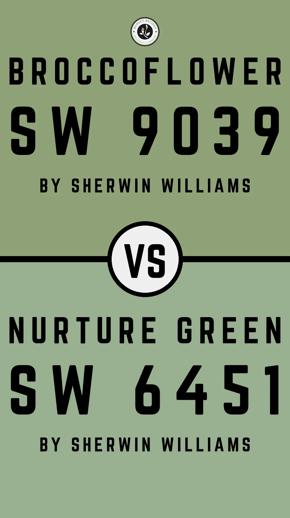 Broccoflower SW 9039 vs Nurture Green SW 6451