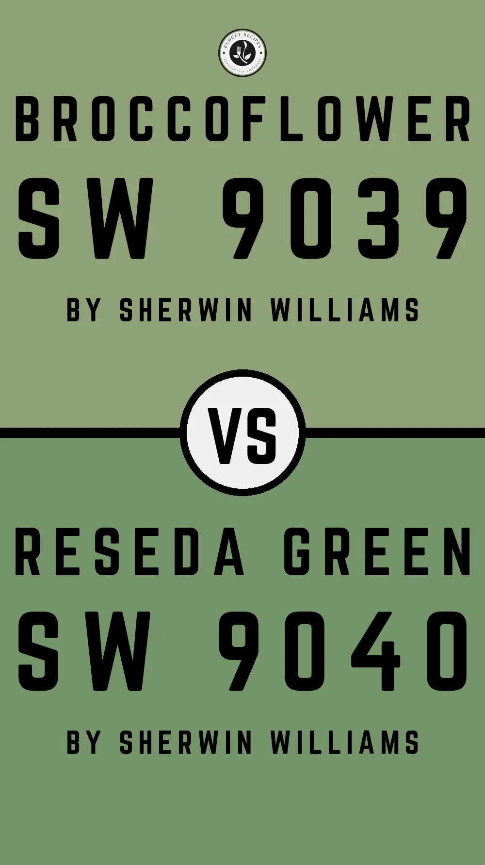 Broccoflower SW 9039 vs Reseda Green SW 9040