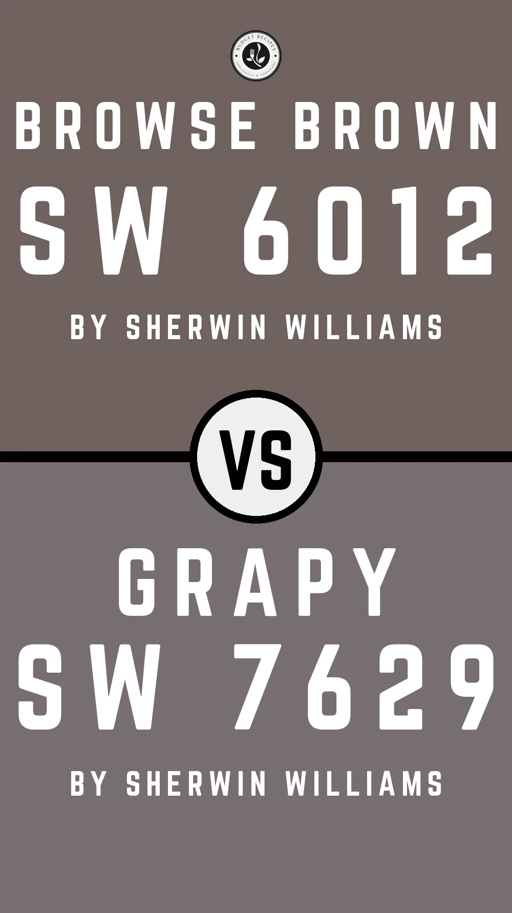 Browse Brown SW 6012 vs Grapy SW 7629
