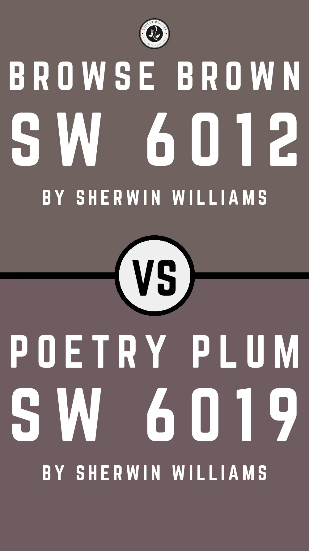 Browse Brown SW 6012 vs Poetry Plum SW 6019