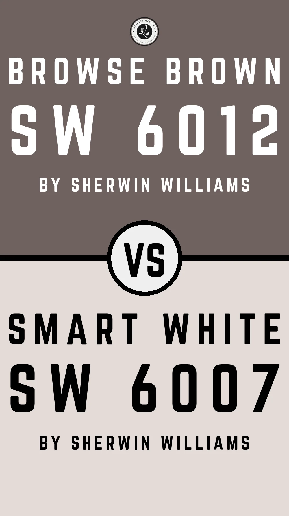 Browse Brown SW 6012 vs Smart White SW 6007
