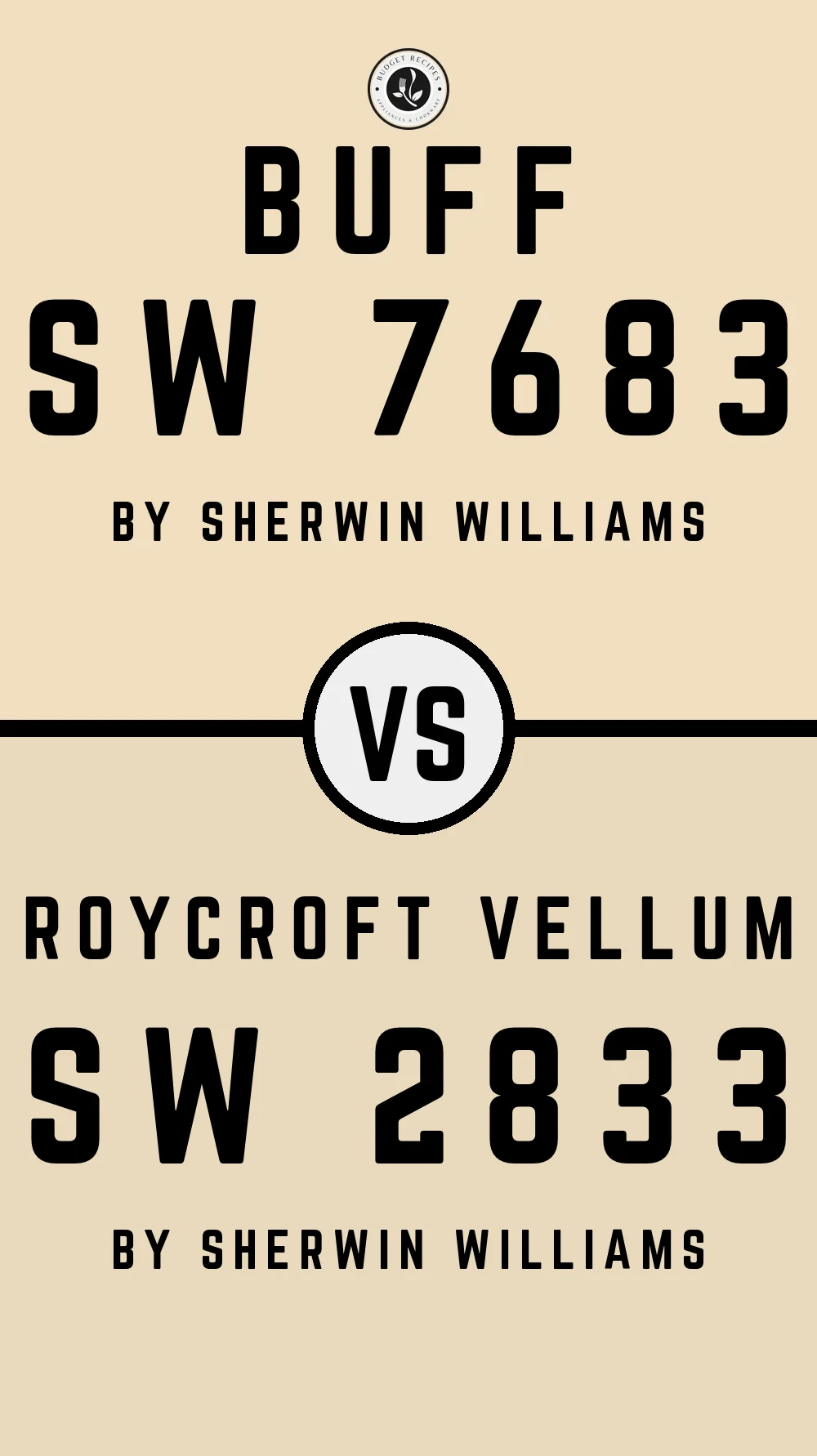 Buff SW 7683 vs Roycroft Vellum SW 2833