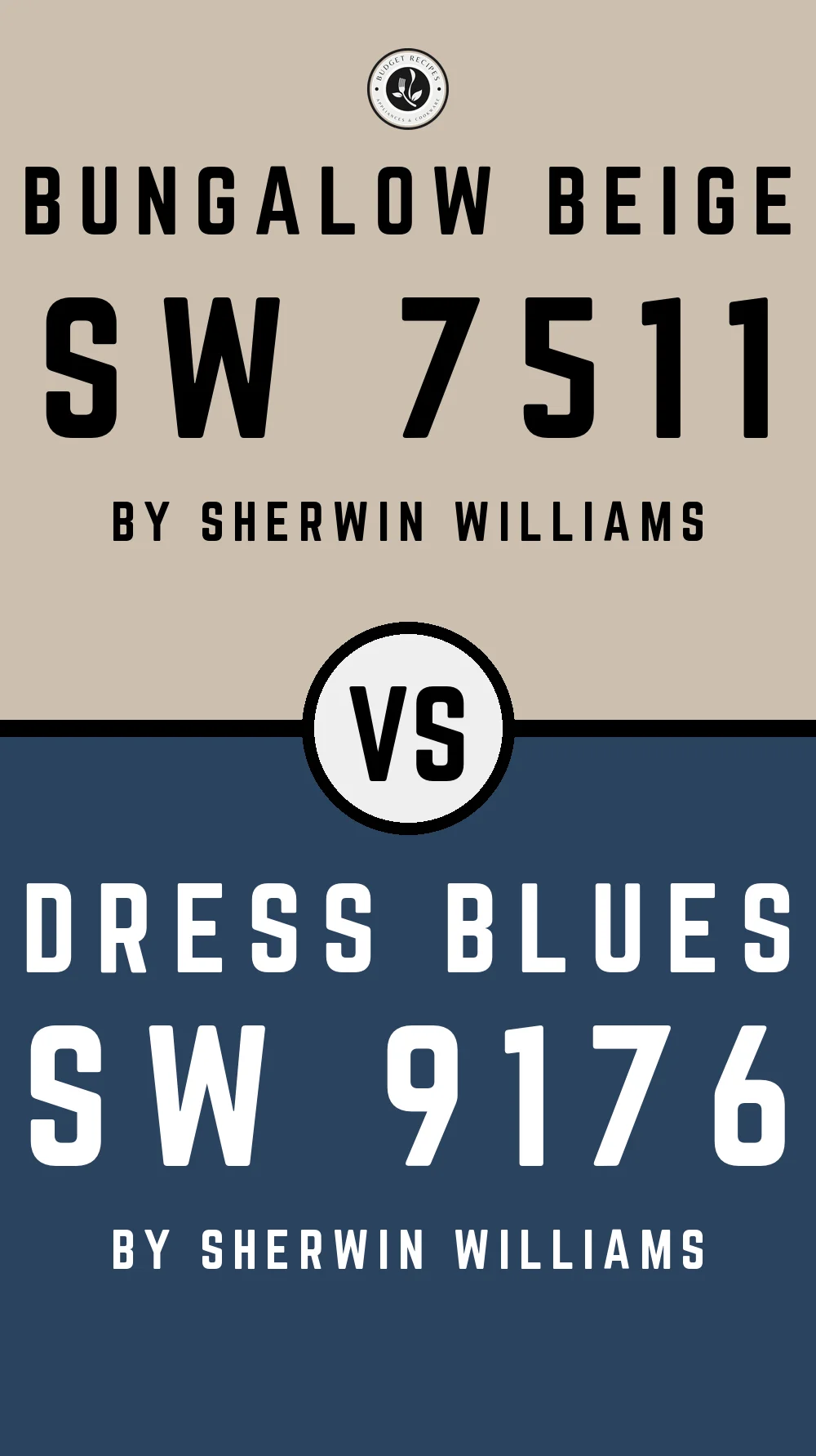 Bungalow Beige by Sherwin Williams SW 7511 with Dress Blues SW 9176