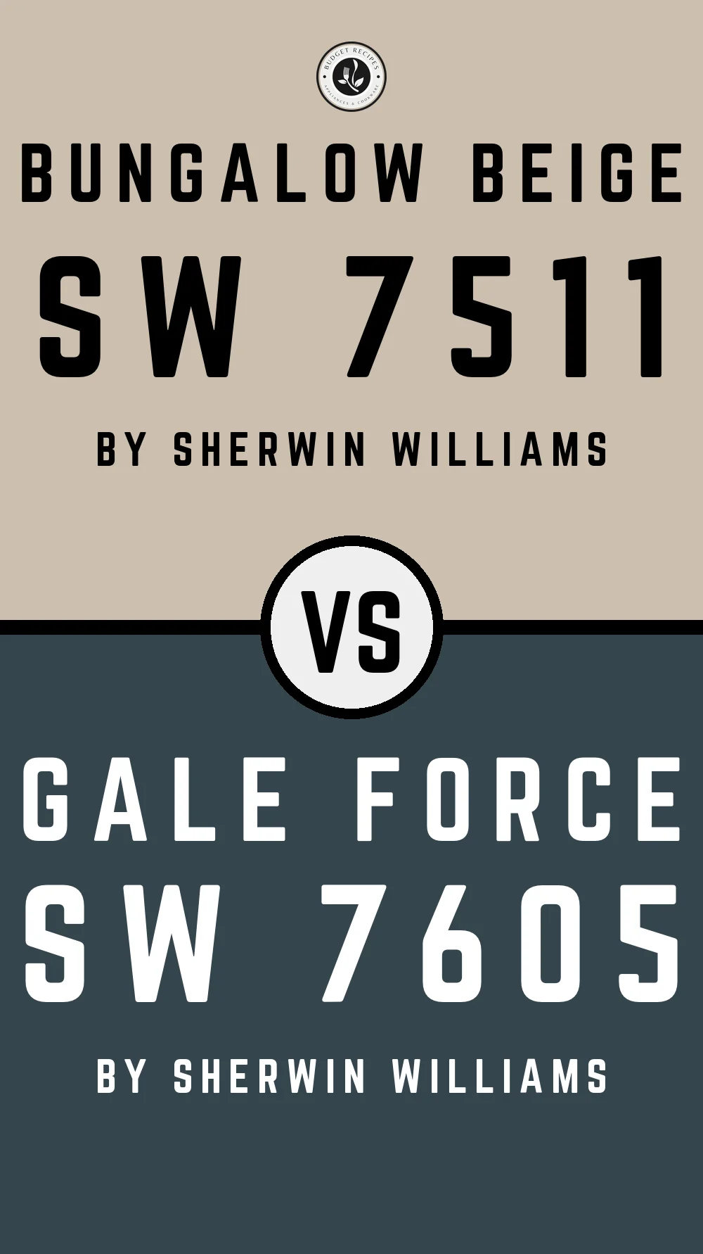 Bungalow Beige by Sherwin Williams SW 7511 with Gale Force SW 7605