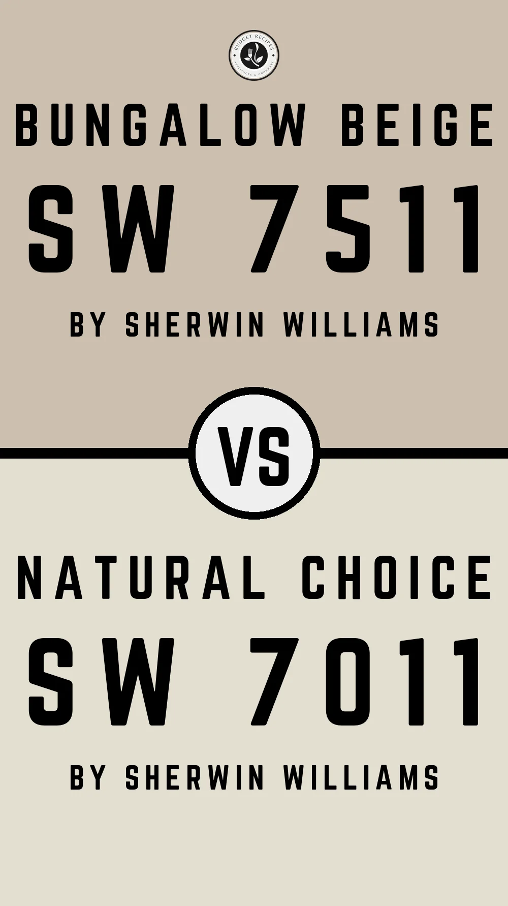 Bungalow Beige SW 7511 vs Natural Choice SW 7011