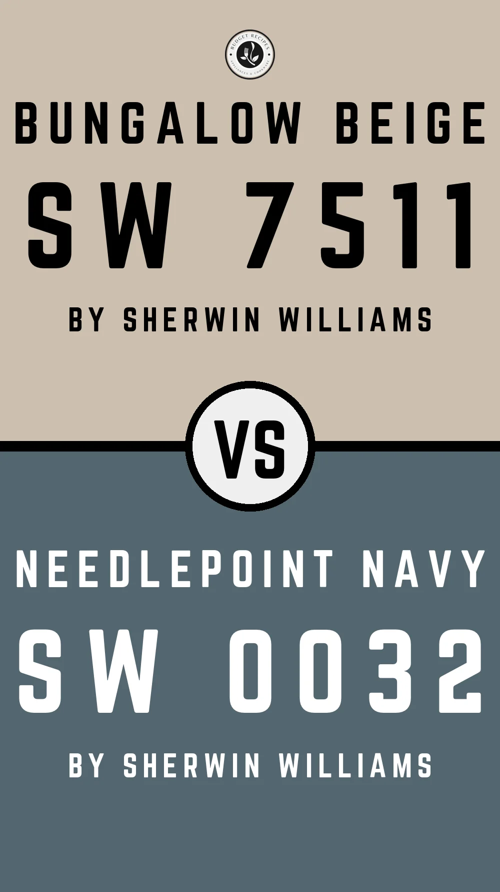 Bungalow Beige by Sherwin Williams SW 7511 with Needlepoint Navy SW 0032