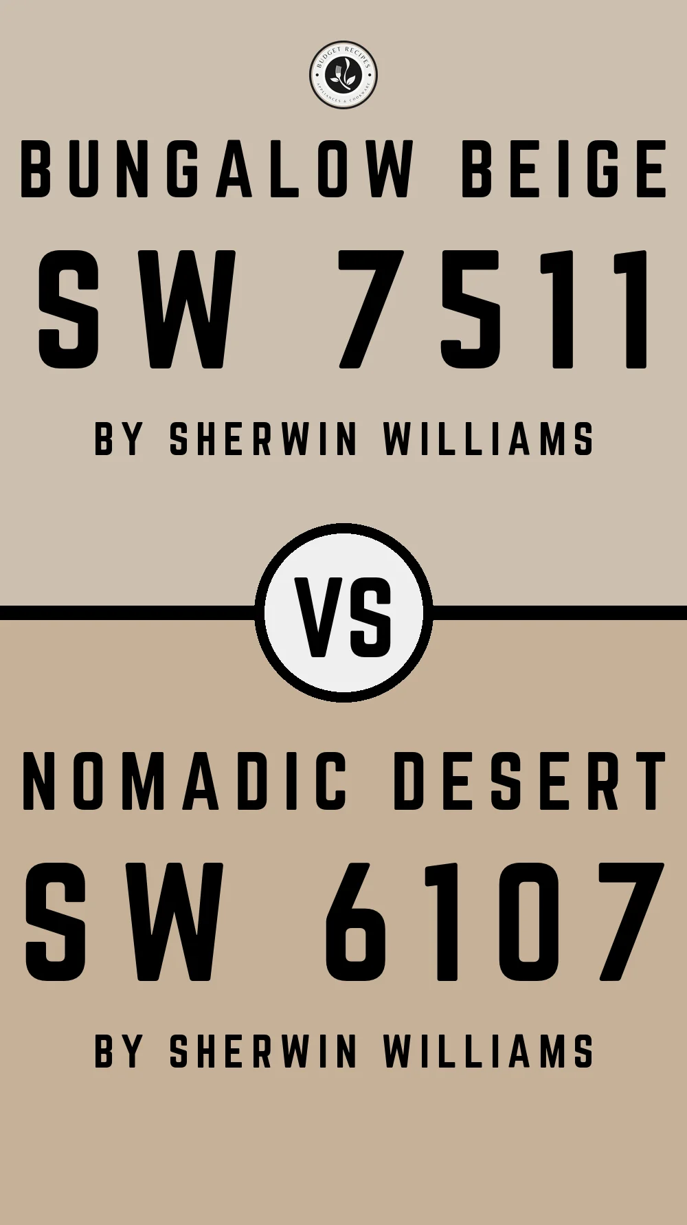 Bungalow Beige by Sherwin Williams SW 7511 vs Nomadic Desert SW 6107