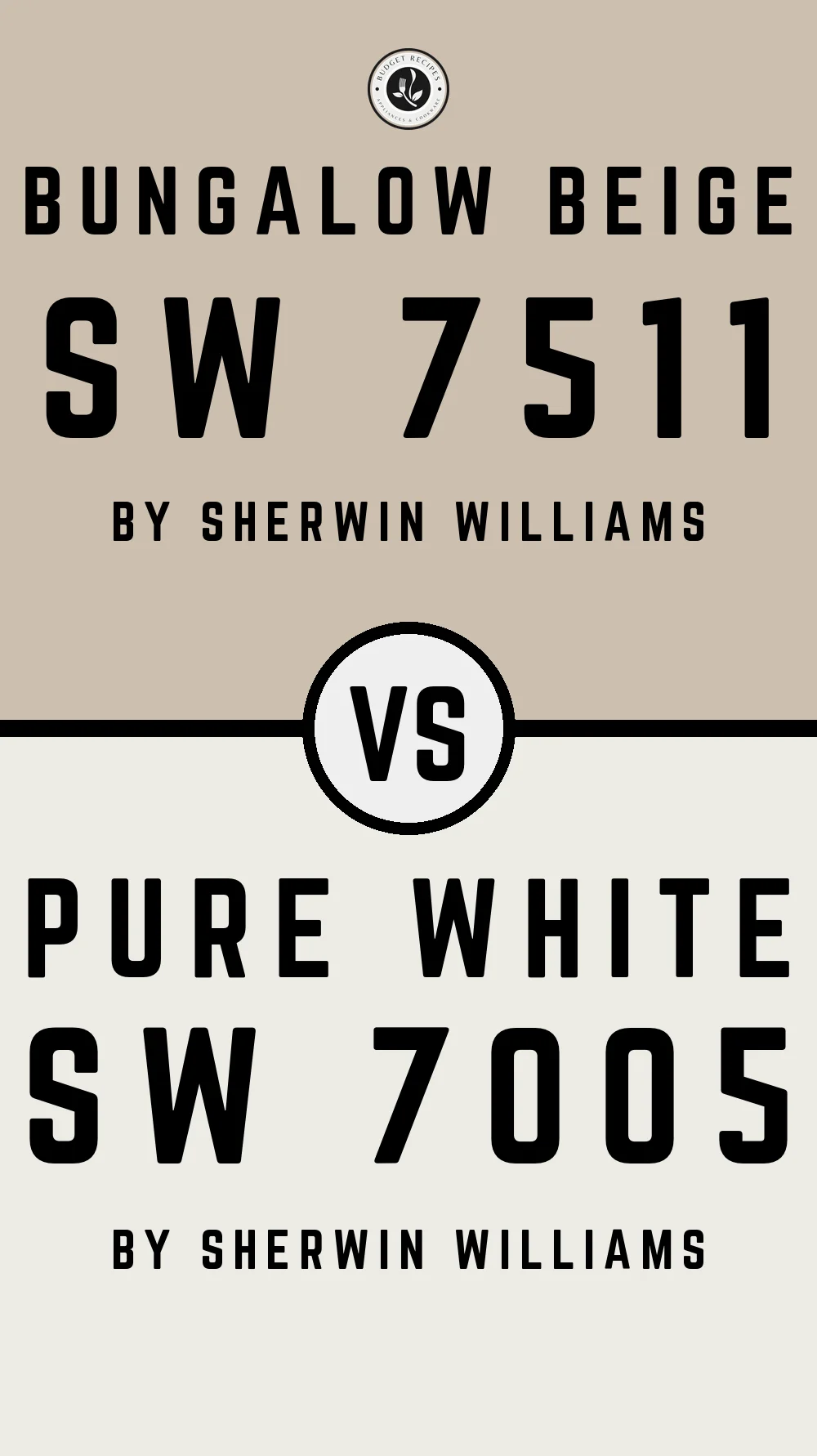 Bungalow Beige SW 7511 vs Pure White SW 7005