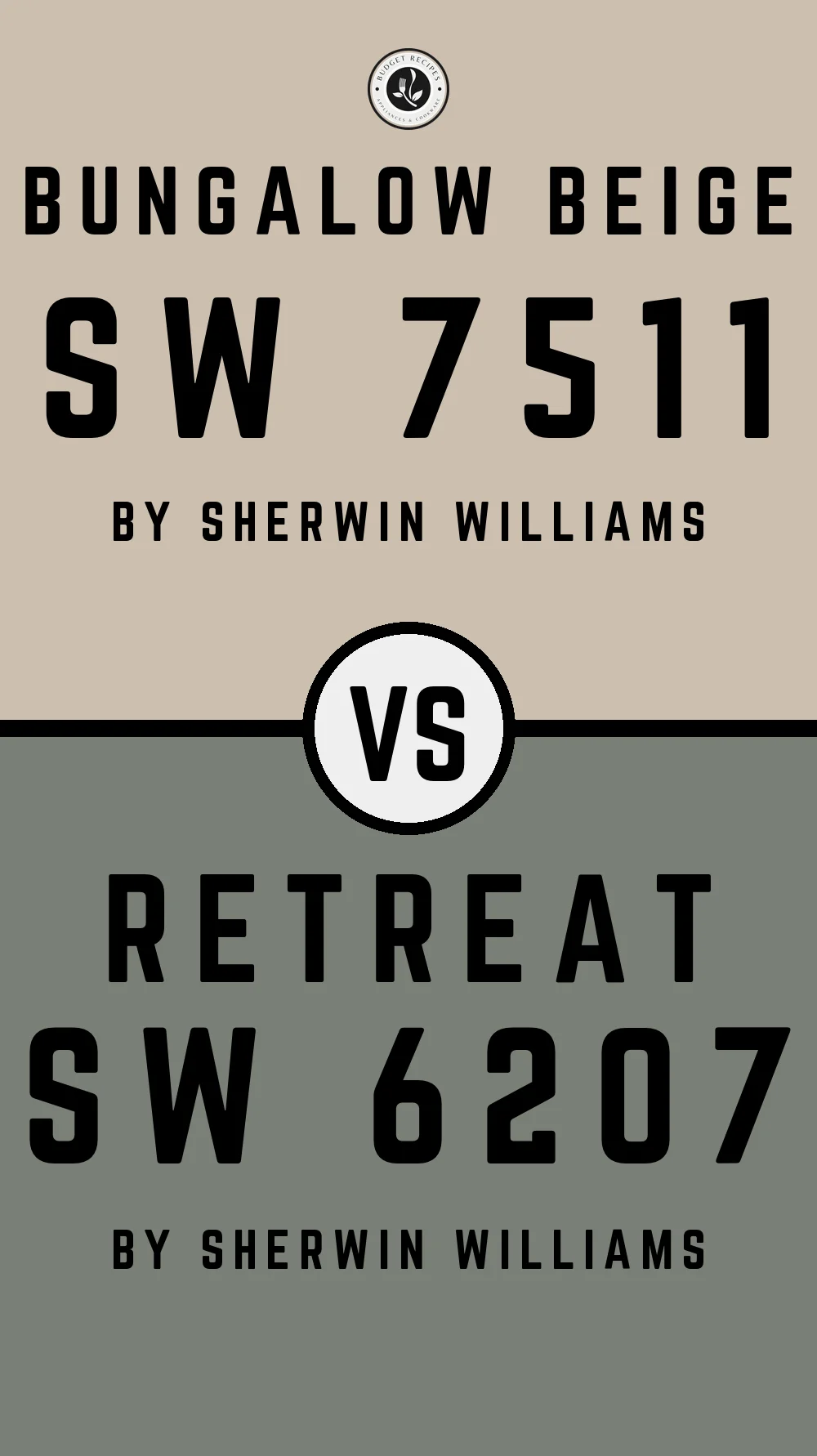 Bungalow Beige SW 7511 vs Retreat SW 6207