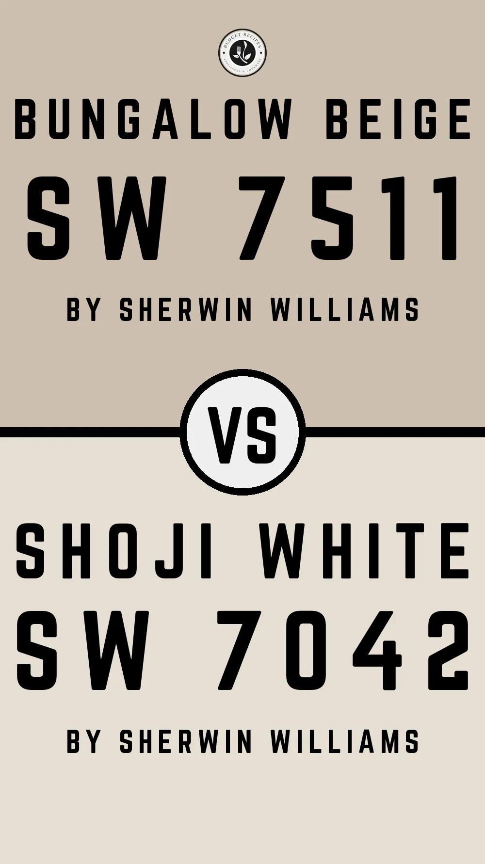 Bungalow Beige SW 7511 vs Shoji White SW 7042