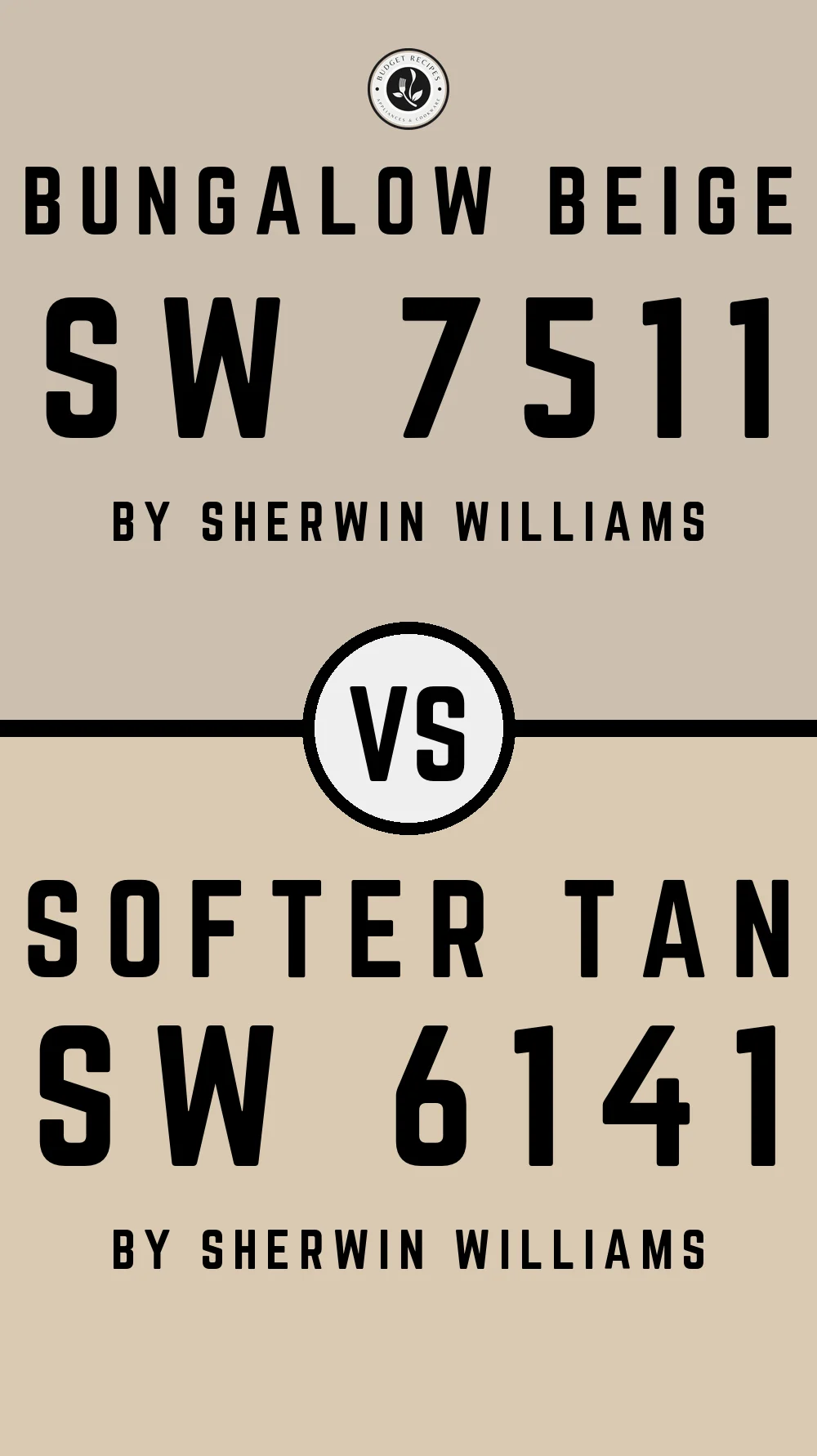 Bungalow Beige SW 7511 vs Softer Tan SW 6141
