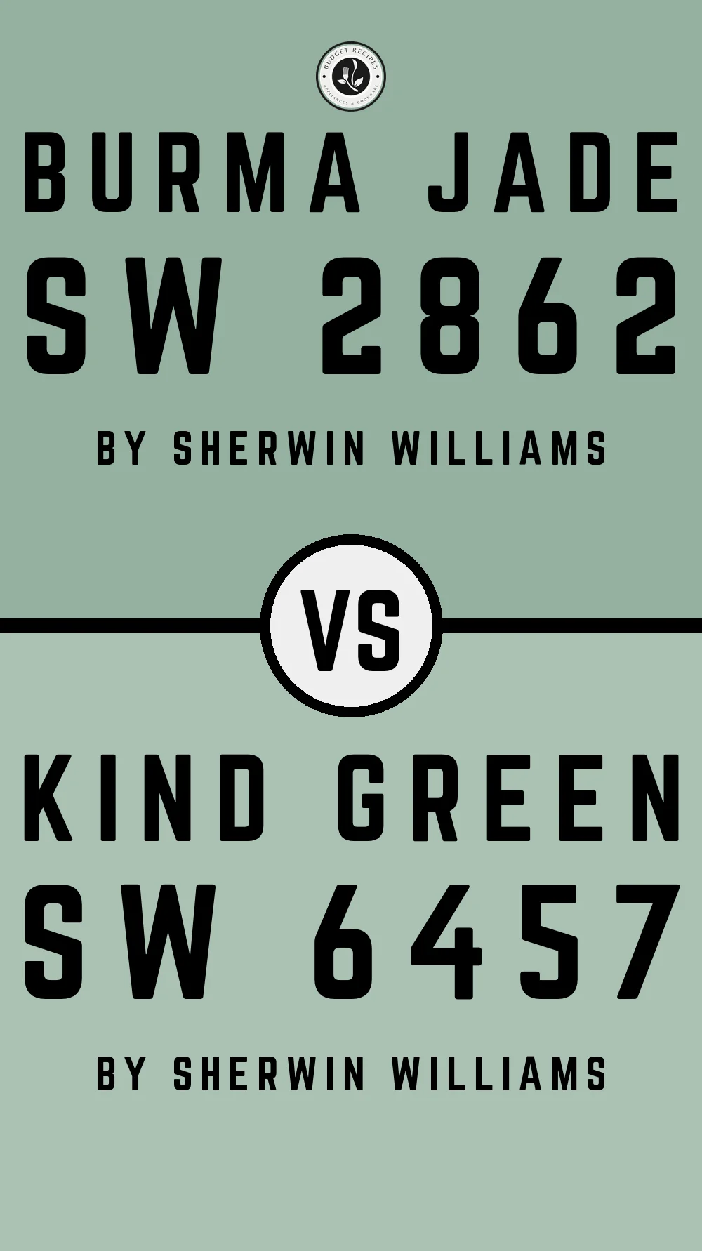 Burma Jade SW 2862 vs Kind Green SW 6457