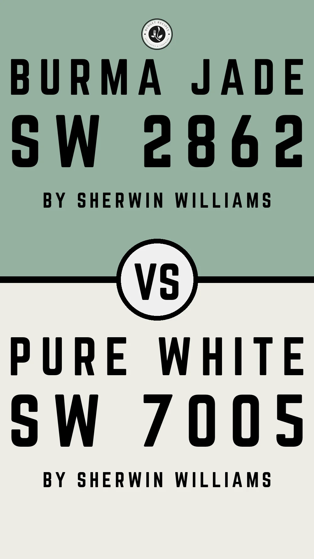 Burma Jade SW 2862 vs Pure White SW 7005