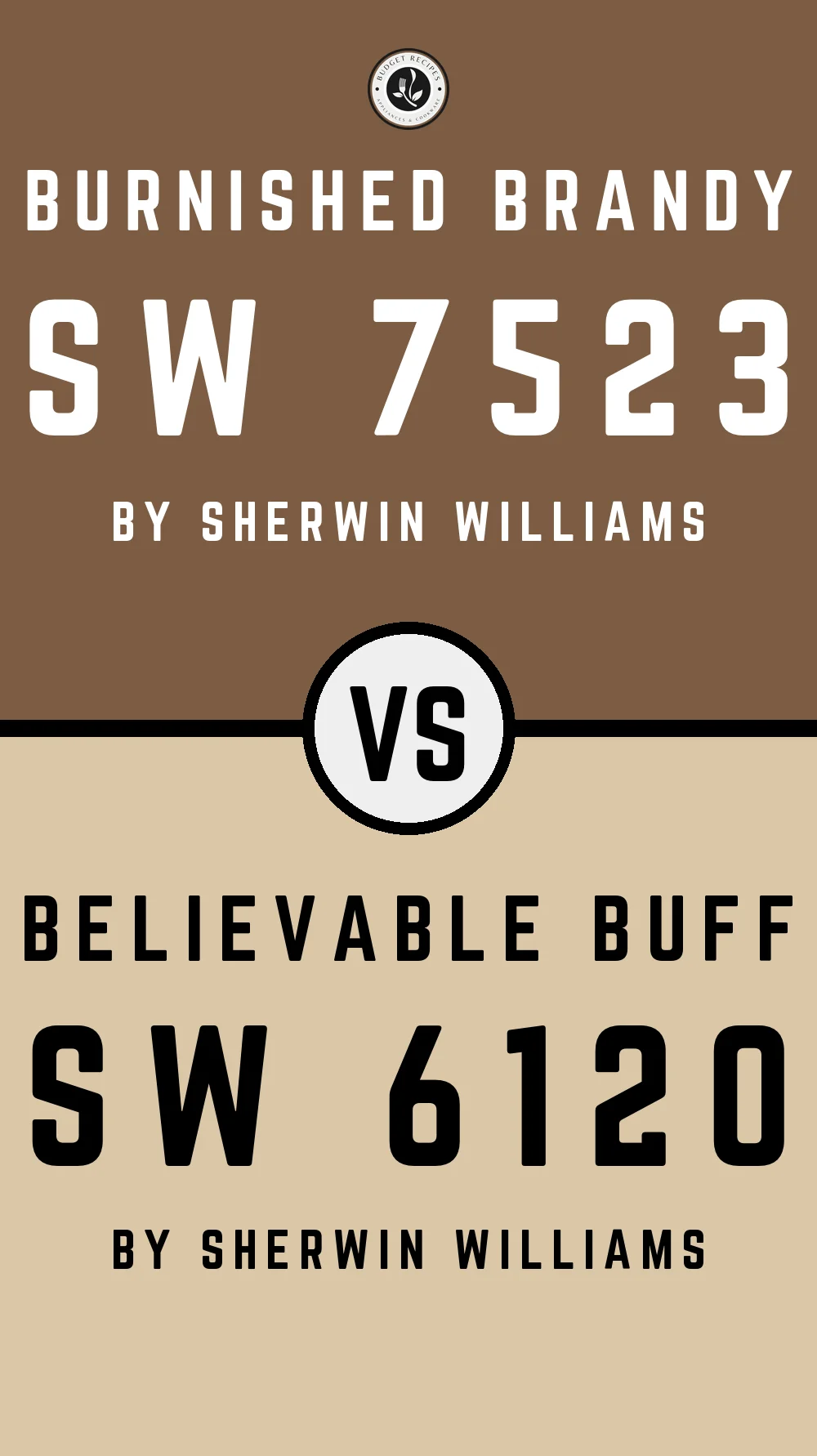 Burnished Brandy SW 7523 vs Believable Buff SW 6120