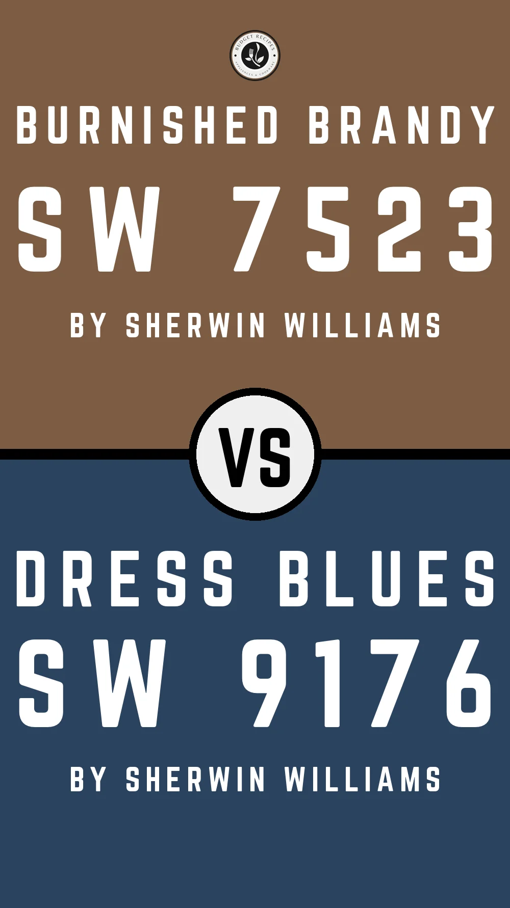 Burnished Brandy SW 7523 vs Dress Blues SW 9176