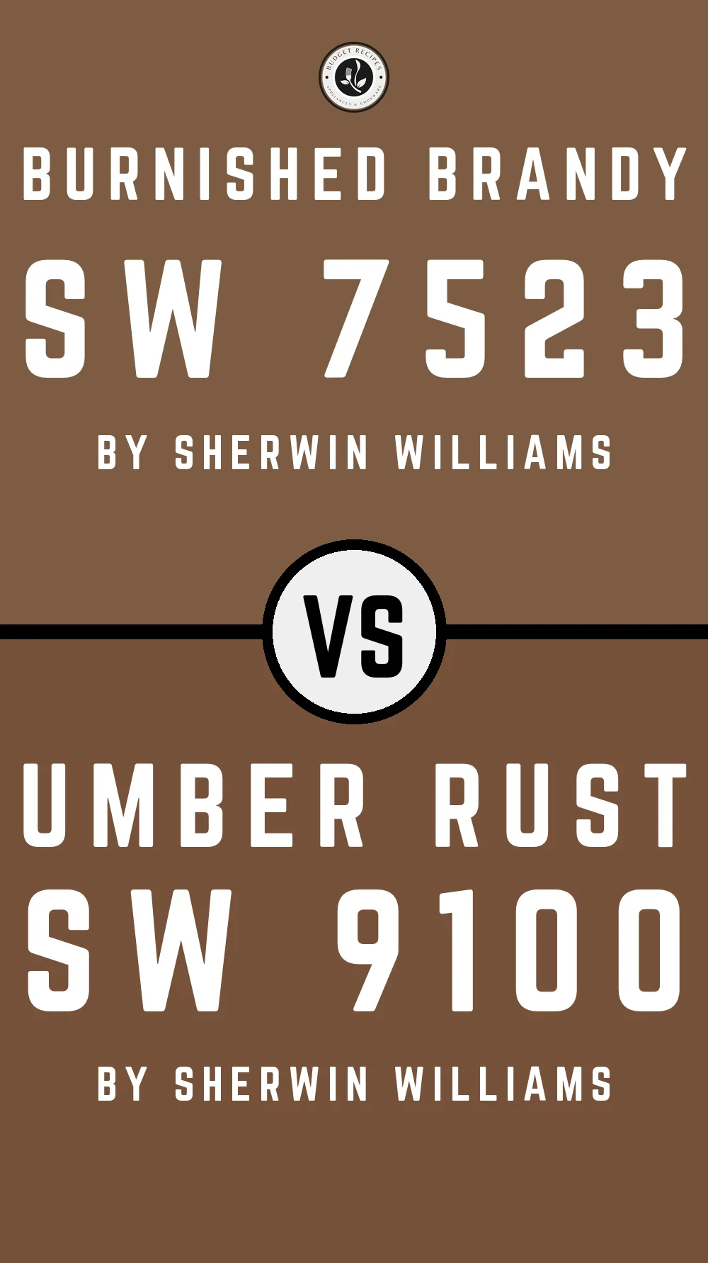 Burnished Brandy SW 7523 vs Umber Rust SW 9100