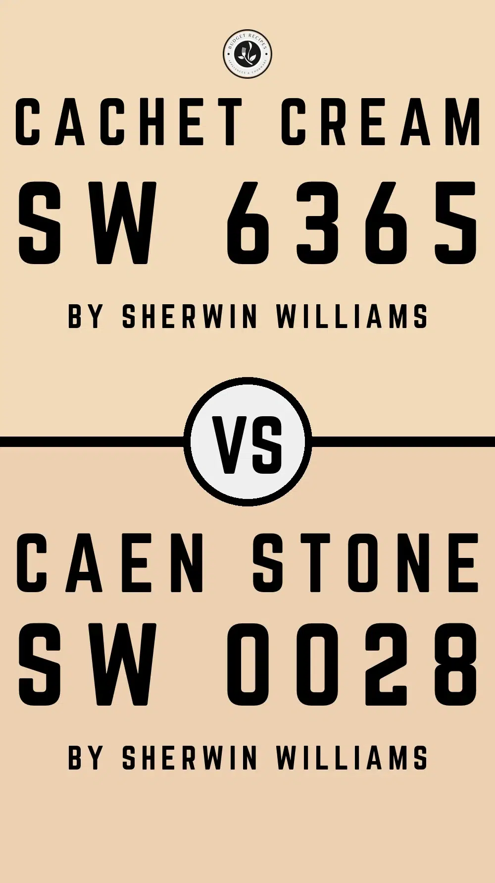 Cachet Cream SW 6365 vs Caen Stone SW 0028
