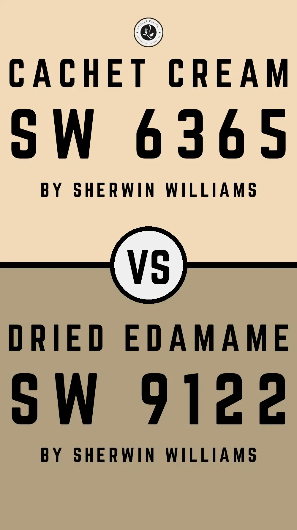 Cachet Cream SW 6365 vs Dried Edamame SW 9122