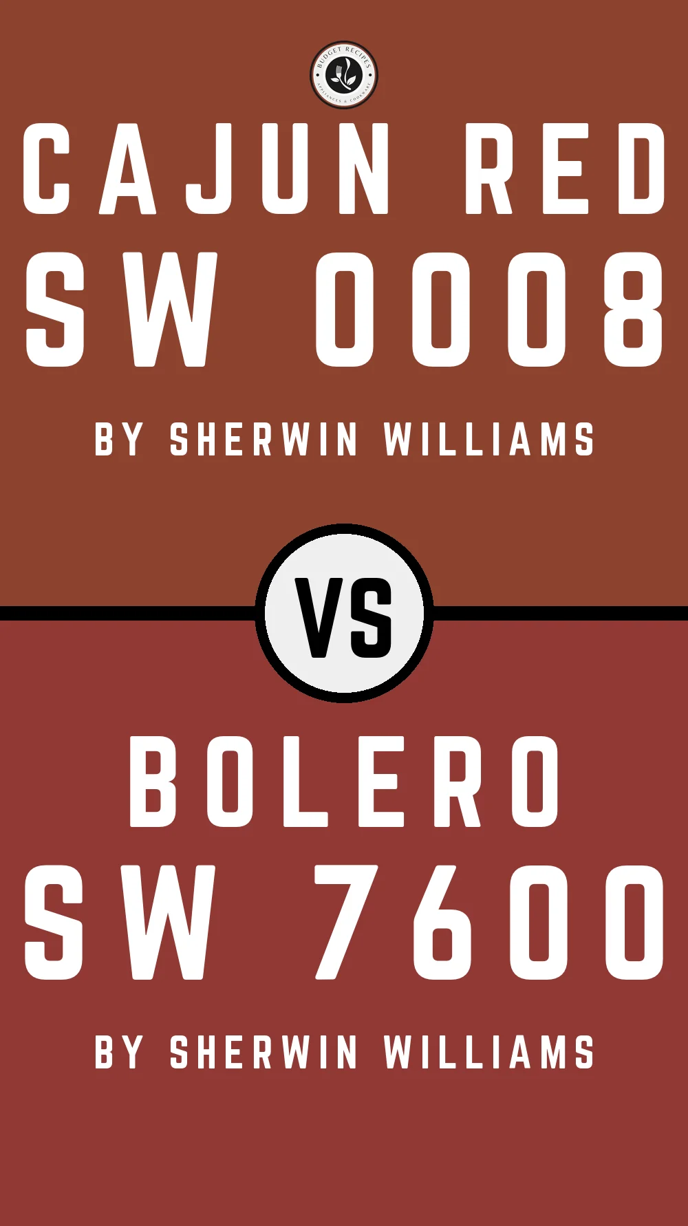 Cajun Red SW 0008 vs Bolero SW 7600