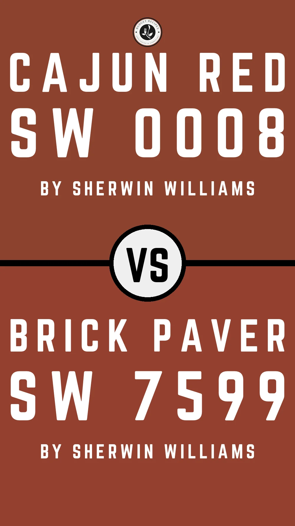 Cajun Red SW 0008 vs Brick Paver SW 7599
