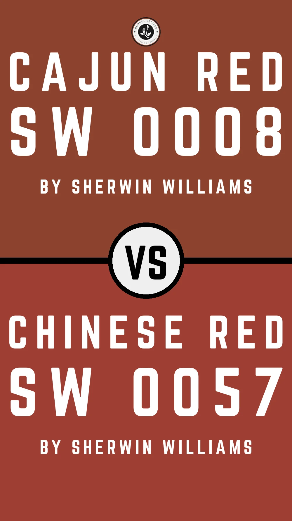 Cajun Red SW 0008 vs Chinese Red SW 0057