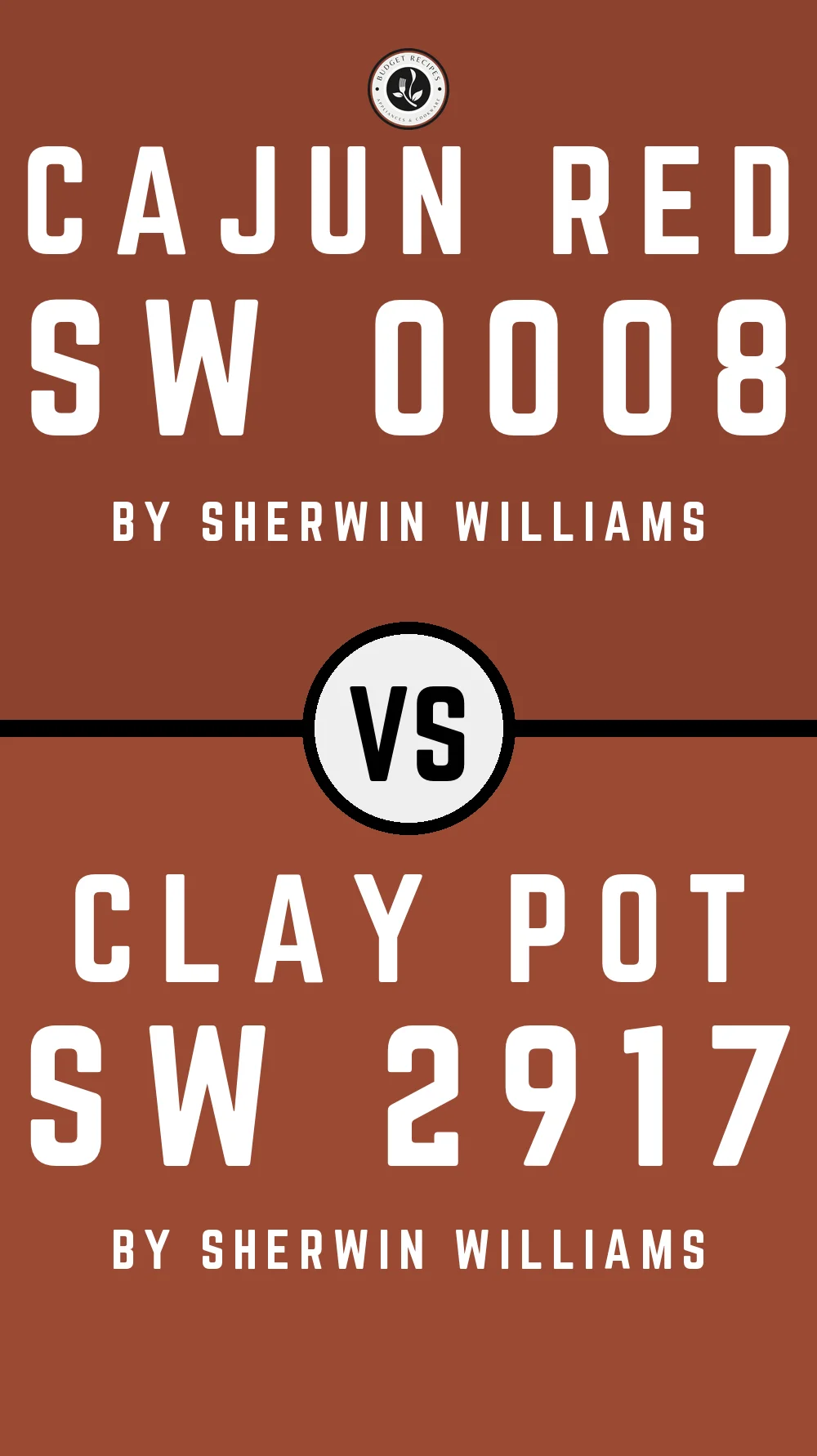 Cajun Red SW 0008 vs Clay Pot SW 2917
