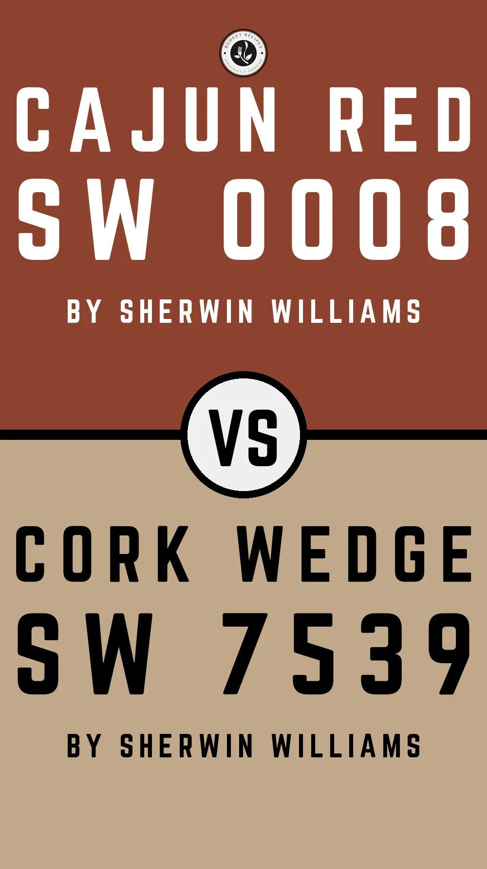 Cajun Red SW 0008 vs Cork Wedge SW 7539