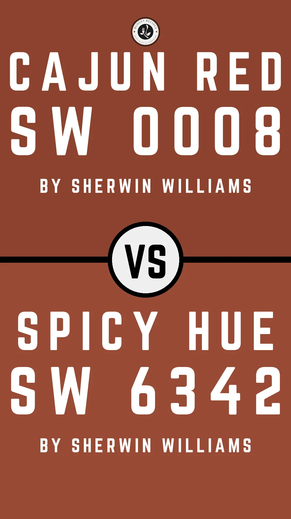 Cajun Red SW 0008 vs Spicy Hue SW 6342