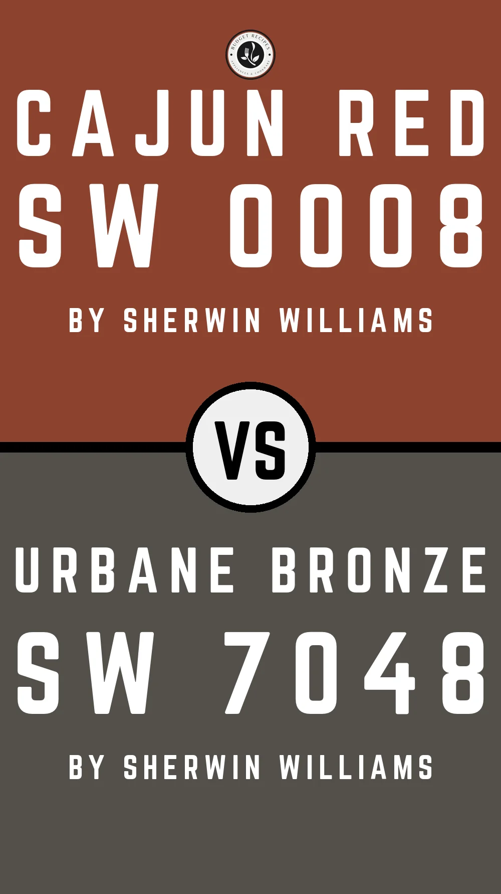 Cajun Red SW 0008 vs Urbane Bronze SW 7048