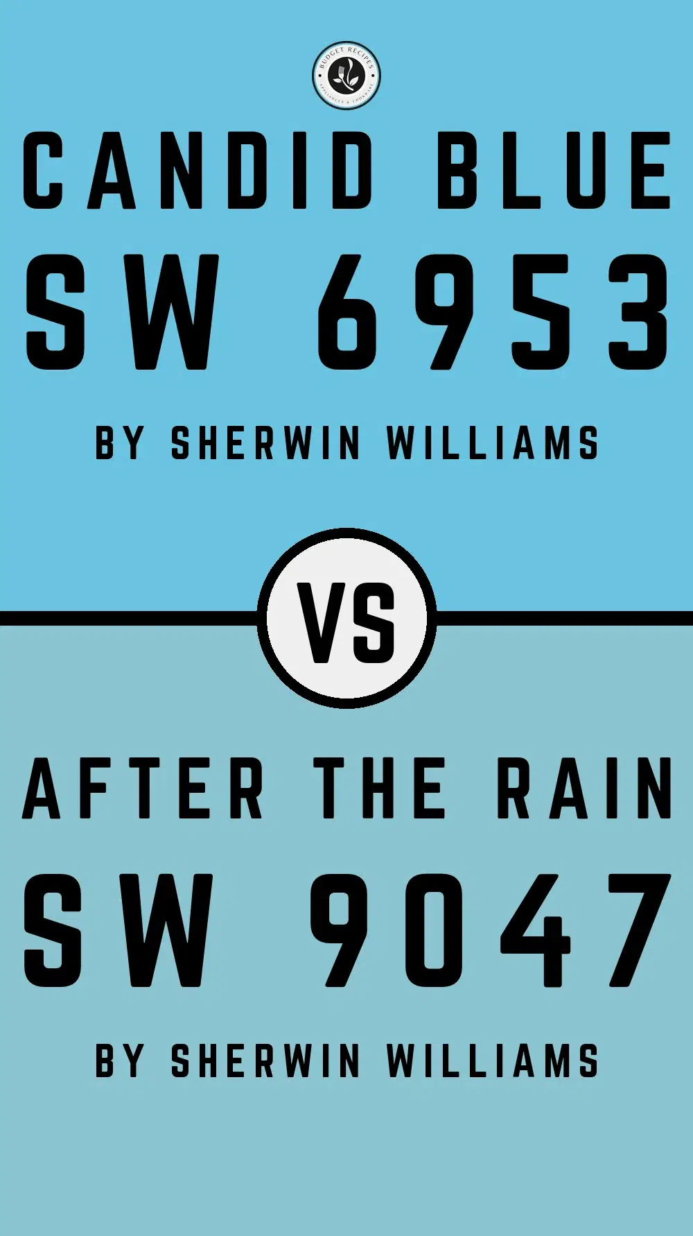 Candid Blue SW 6953 vs After the Rain SW 9047