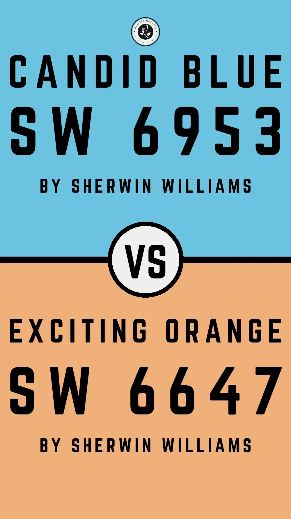 Candid Blue SW 6953 vs Exciting Orange SW 6647