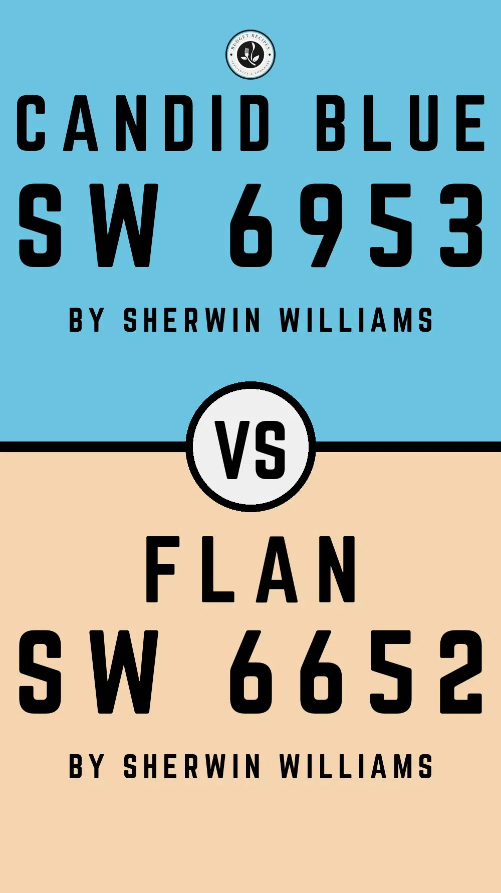 Candid Blue SW 6953 vs Flan SW 6652