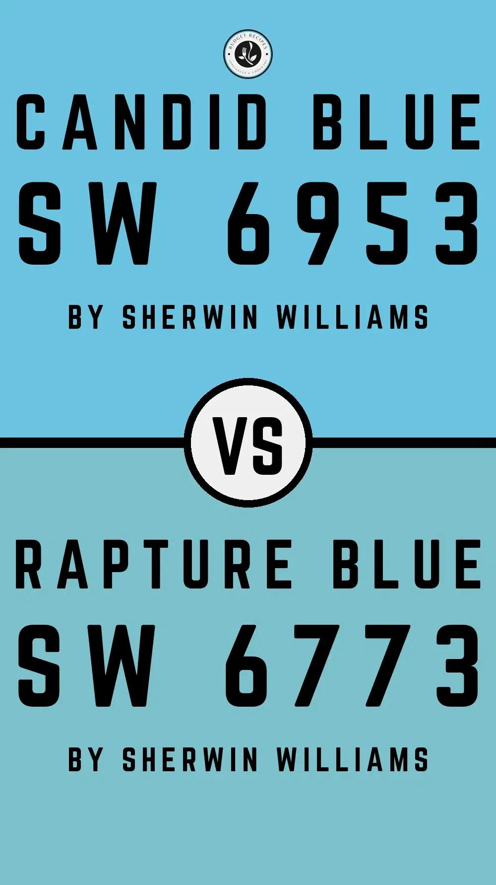 Candid Blue SW 6953 vs Rapture Blue SW 6773