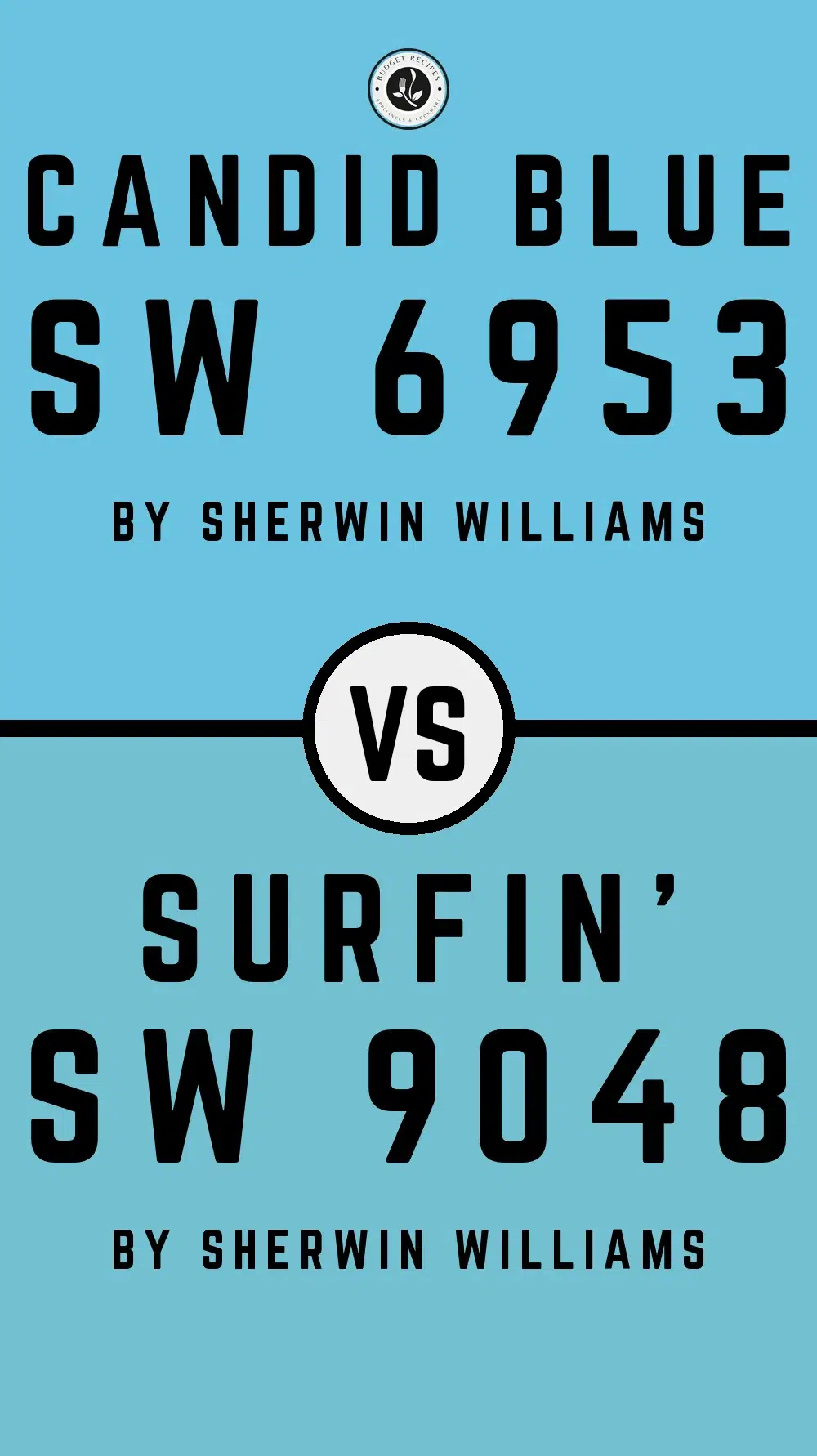 Candid Blue SW 6953 vs Surfin' SW 9048