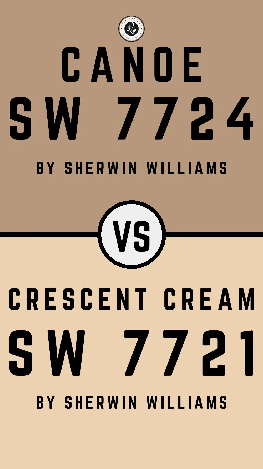 Canoe SW 7724 vs Crescent Cream SW 7721