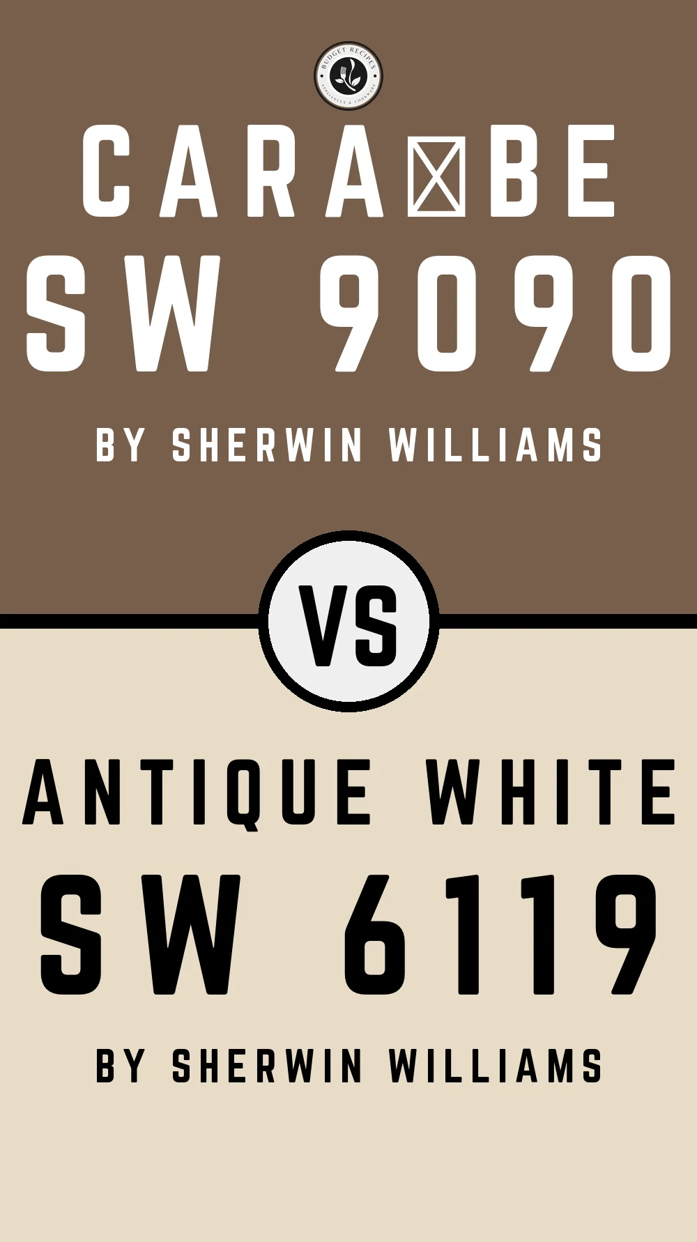 Caraïbe SW 9090 vs Antique White SW 6119