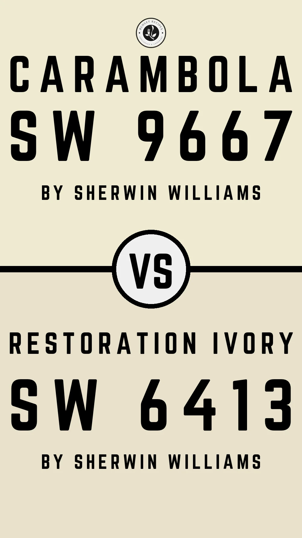 Carambola SW 9667 vs Restoration Ivory SW 6413