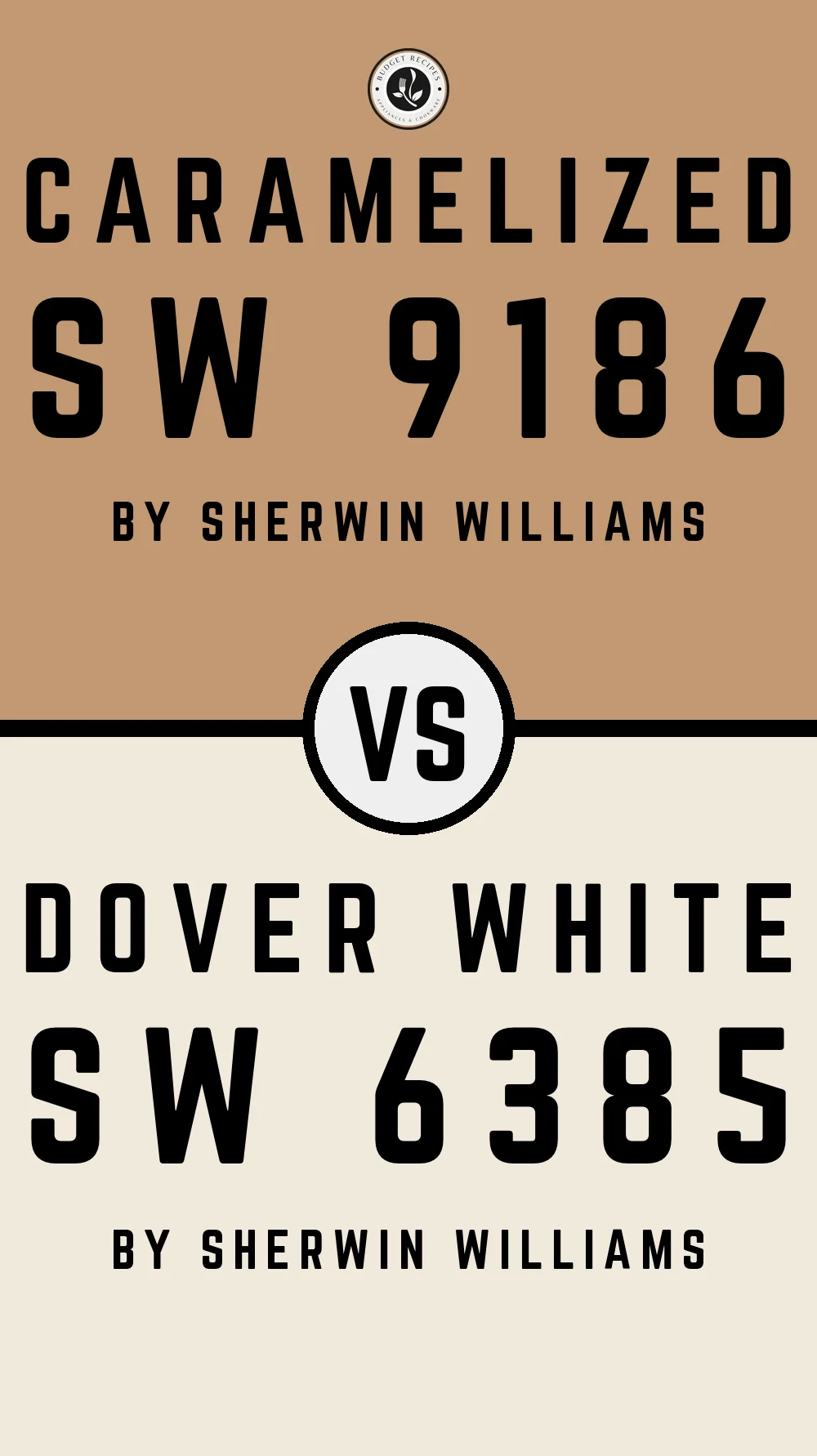 Caramelized SW 9186 vs Dover White SW 6385