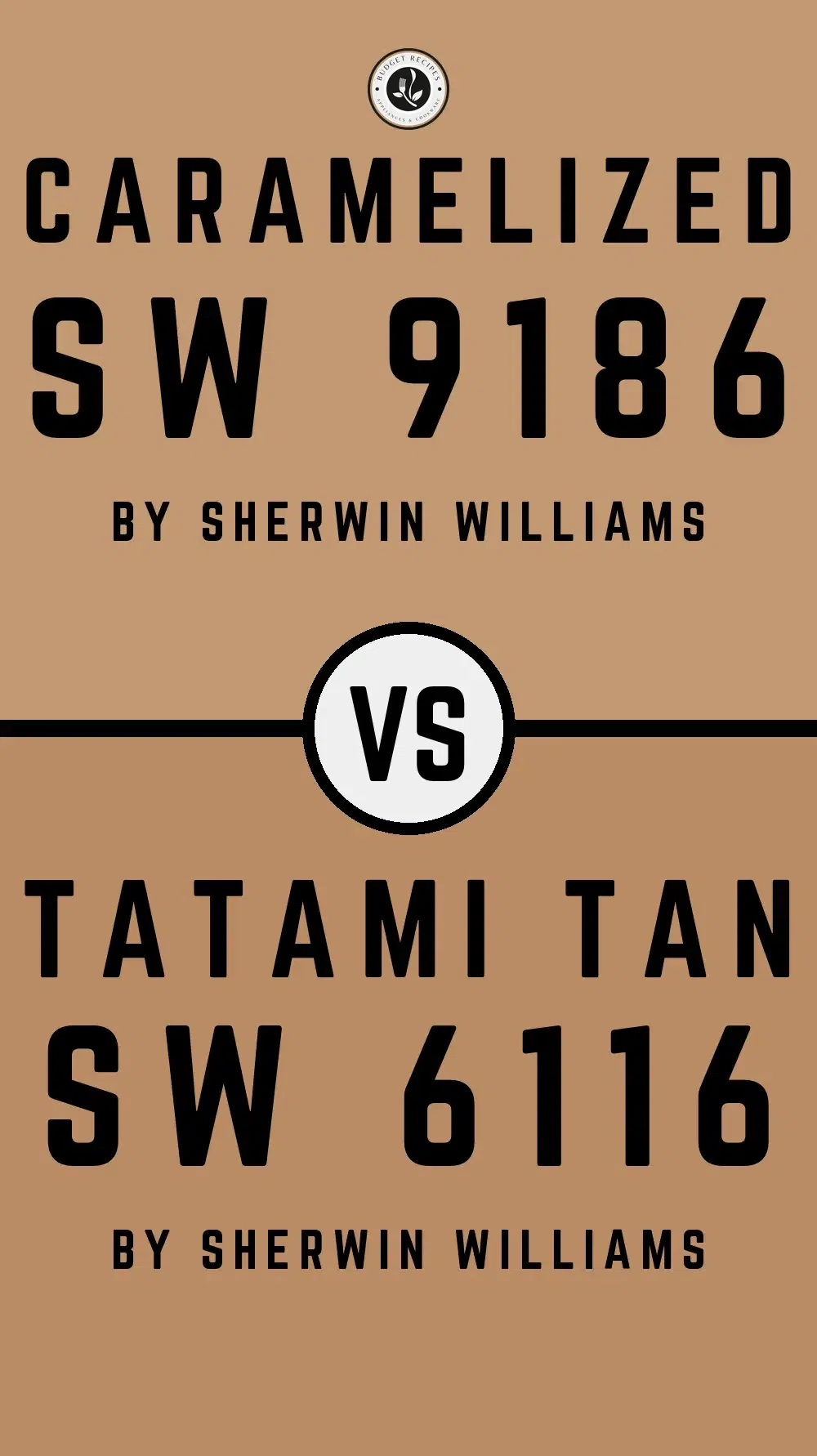 Caramelized SW 9186 vs Tatami Tan SW 6116