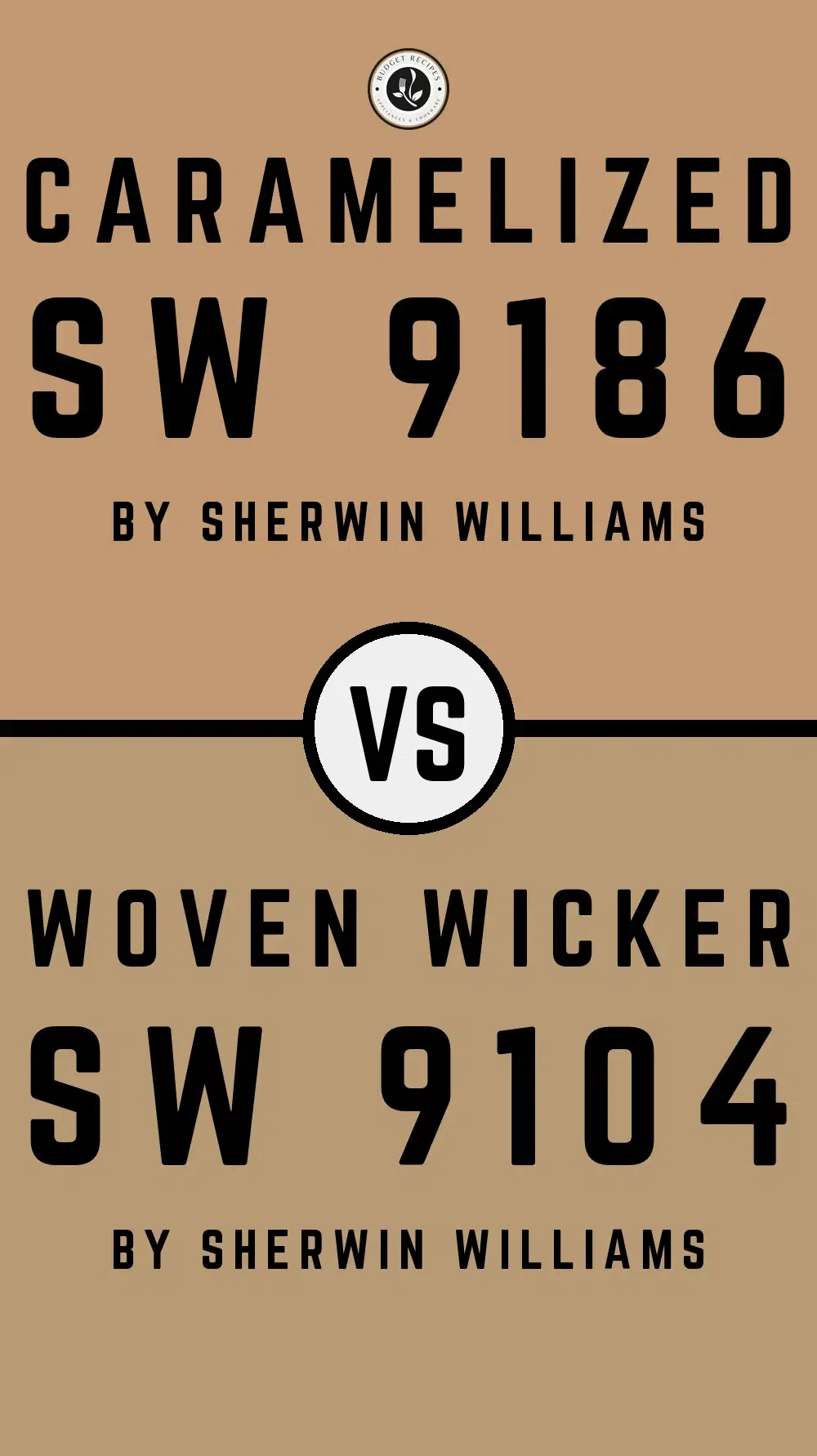 Caramelized SW 9186 vs Woven Wicker SW 9104
