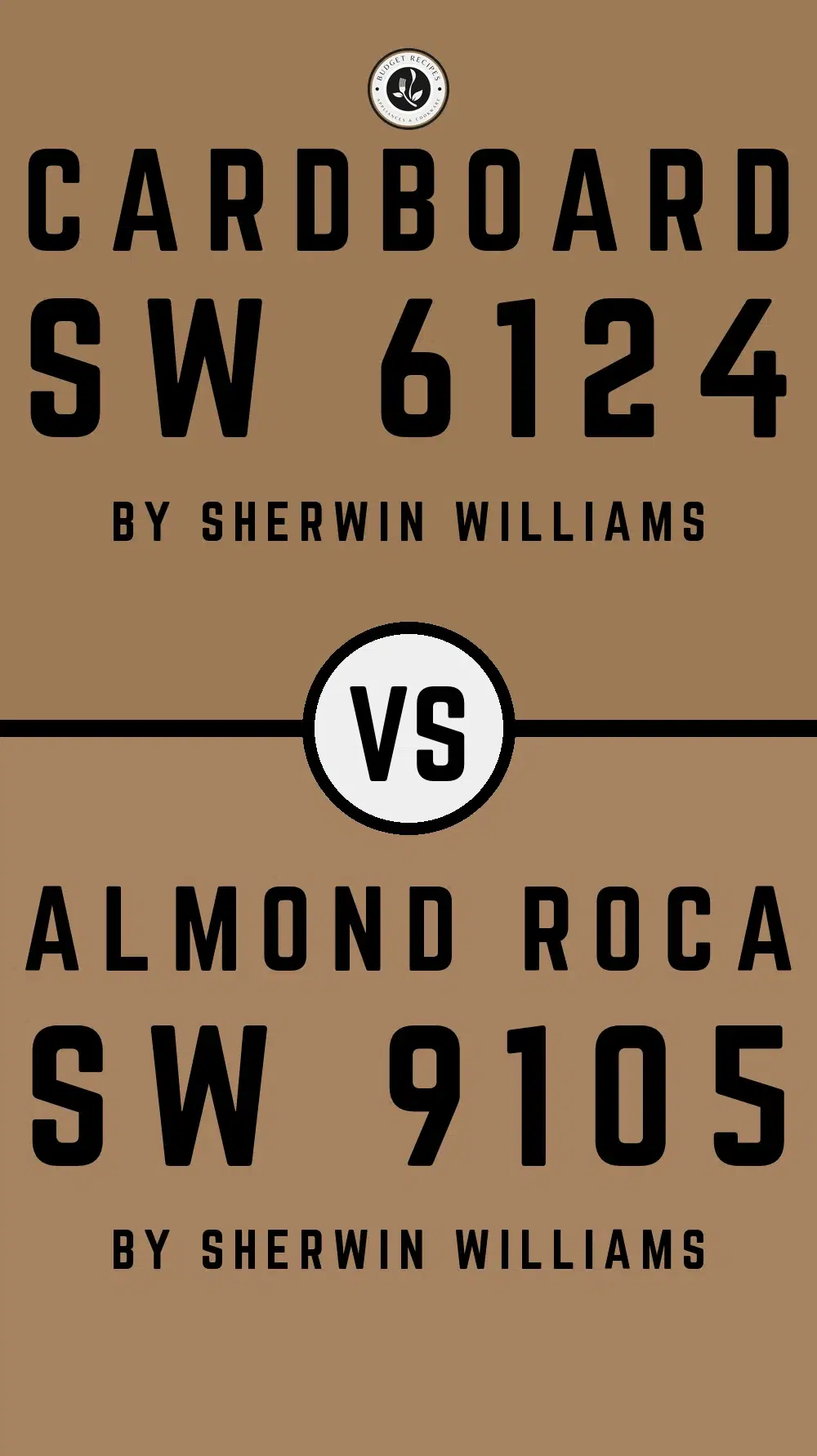 Cardboard SW 6124 vs Almond Roca SW 9105