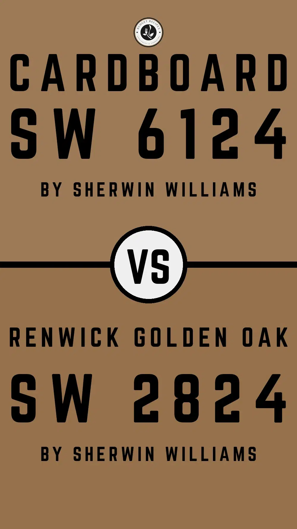 Cardboard SW 6124 vs Renwick Golden Oak SW 2824